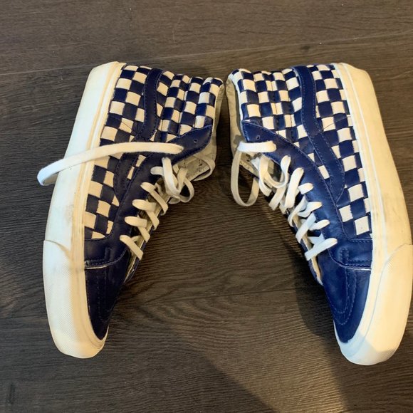 Vans Vault Sk8-Hi LX 50th Anniversary Checkered Leather Woven Men’s Size 9.5 - Picture 2 of 11
